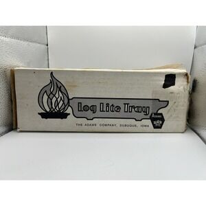 Vintage ADAMS Cast Iron Log Lite Tray Dubuque Iowa W/Original Box & Instructions